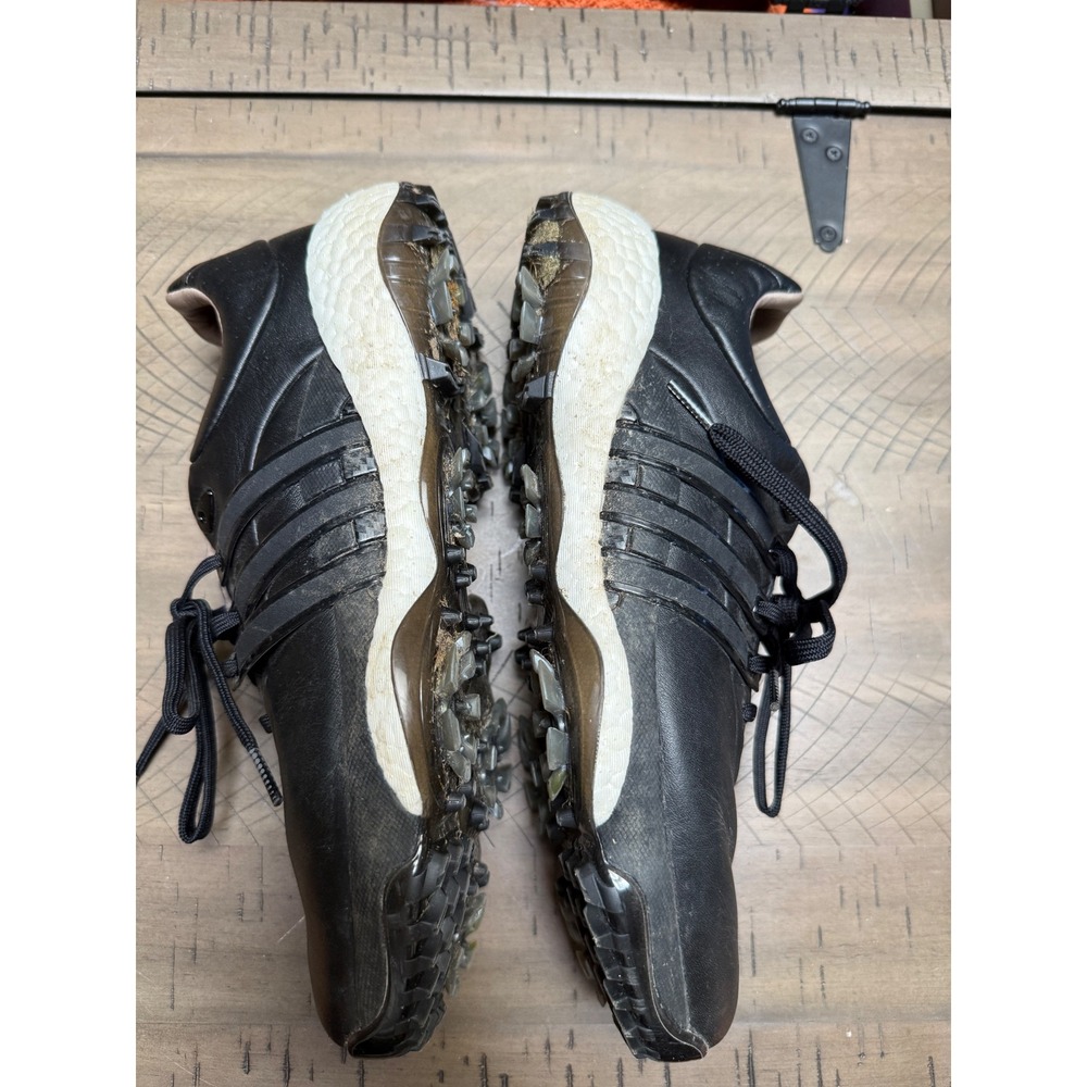 Adidas Tour360 Golf Shoes Mens 9 Black Leather Spikeless Waterproof - Picture 8 of 9